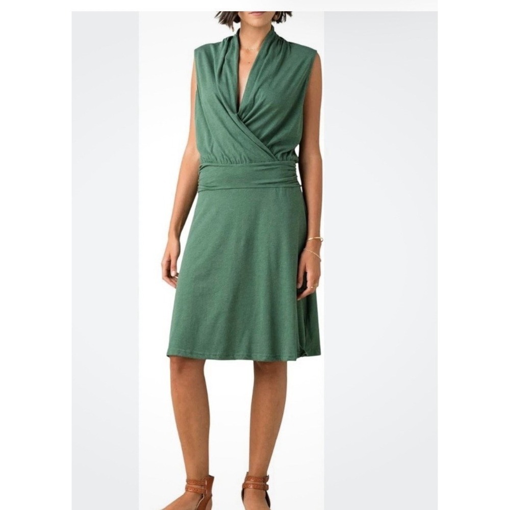 Prana Corissa Dress Size XS Green Earthy Minimalist Casual Chic Organic Cotton